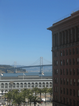 A view of the Bay Bridge from our hotel