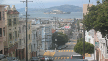 A view of Alcatraz from Pacific Heights