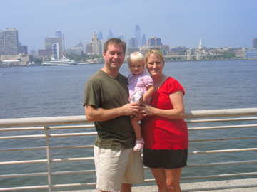 Posing outside the aquarium