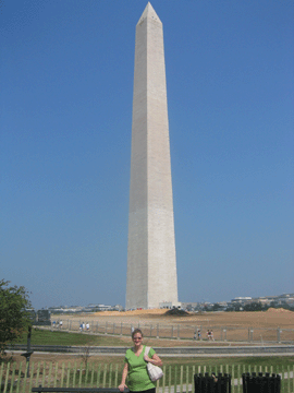 Amy in front of the Monument