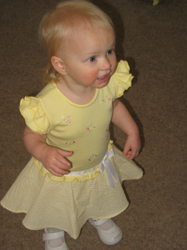 In her Easter dress
