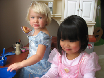 Playing in the kitchen with Sophia