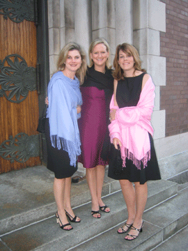 Vicki, Amy, and Sharon outside the church