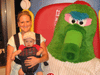 Posing with Mommy and the Phillie Phanatic