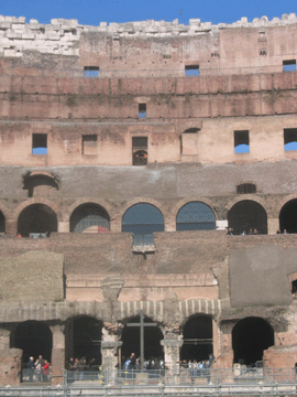 A cross inside the Colosseum