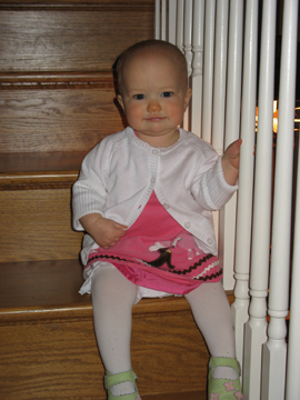 Sydney resting on the steps