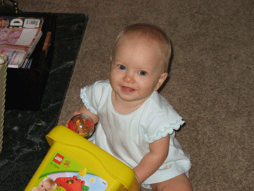 Playing with her Legos