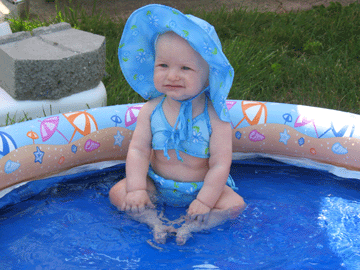 Lounging in the pool