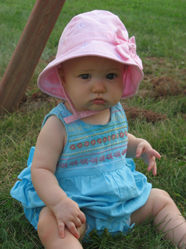 Sydney taking a break on the grass