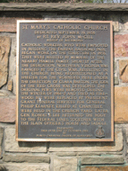 Catholic workers, who were employed in building the Fairfax Railroad Pass, began work on the structure in 1856.  They were assisted by members of the nearby Hamill family.  Shortly after the dedication, Northern Virginia was ravaged by the Civil War, resulting in the church being requisitioned as a shelter for the wounded. Here, under the direction of Clara Barton, the idea of the Red Cross was developed.  The original pews were removed during the winter of 1861-2 and used as firewood, but were replaced by President Grant.  Funeral services for General Philip Kearney, killed at Chantilly, were held in the church yard.  Later Gen. Robert E. Lee returned the body to the Federal lines, together with the slain officer's horse and saddle.